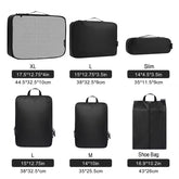 Bagail Ultralight Packing Cubes 7 Set, 3 Compression Packing Cubes 3 Packing Organizers With 1 Shoe Bag-Beige Mesh Bagail STORAGE_BAG